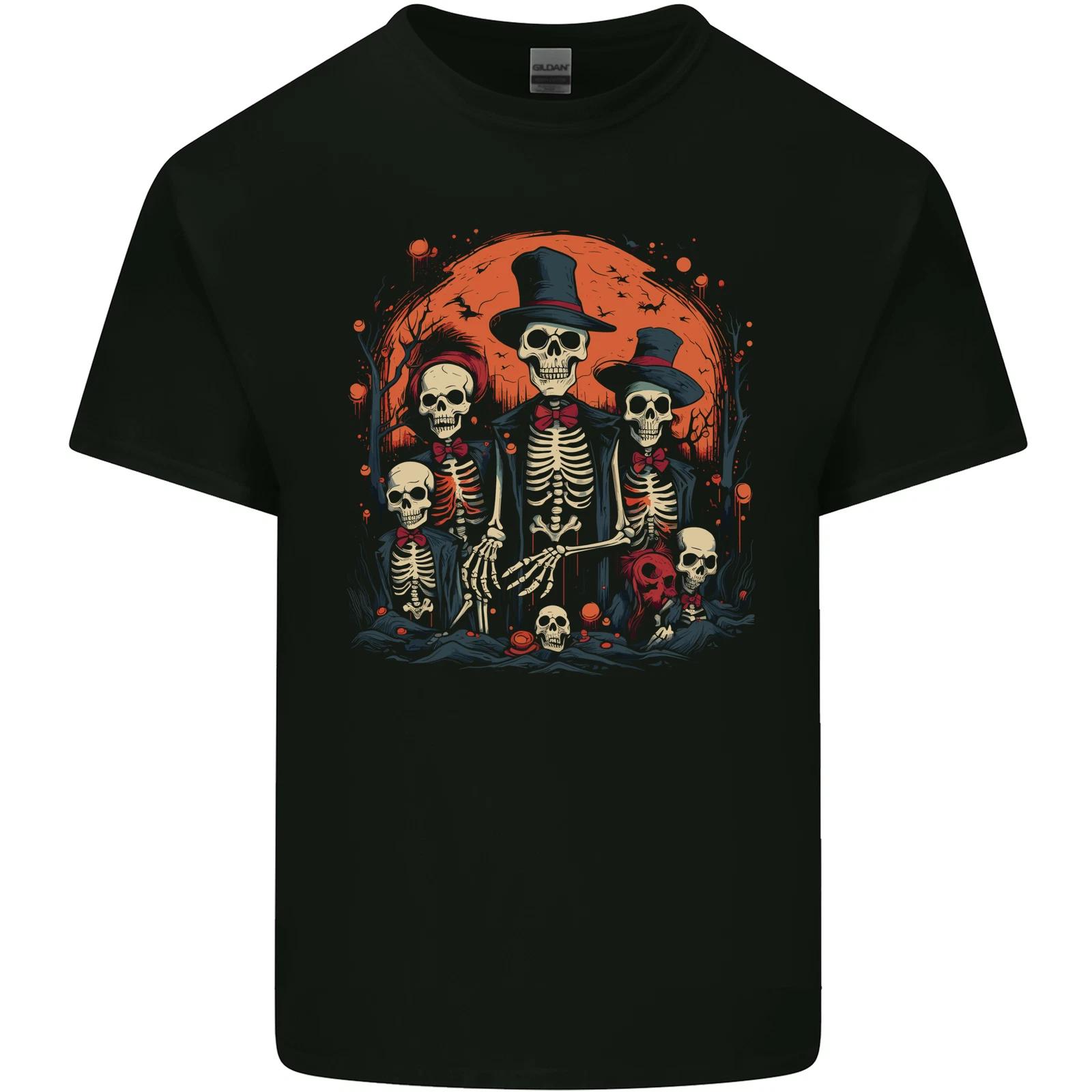 Halloween Skeleton Family With Skulls Kids T-Shirt Childrens M