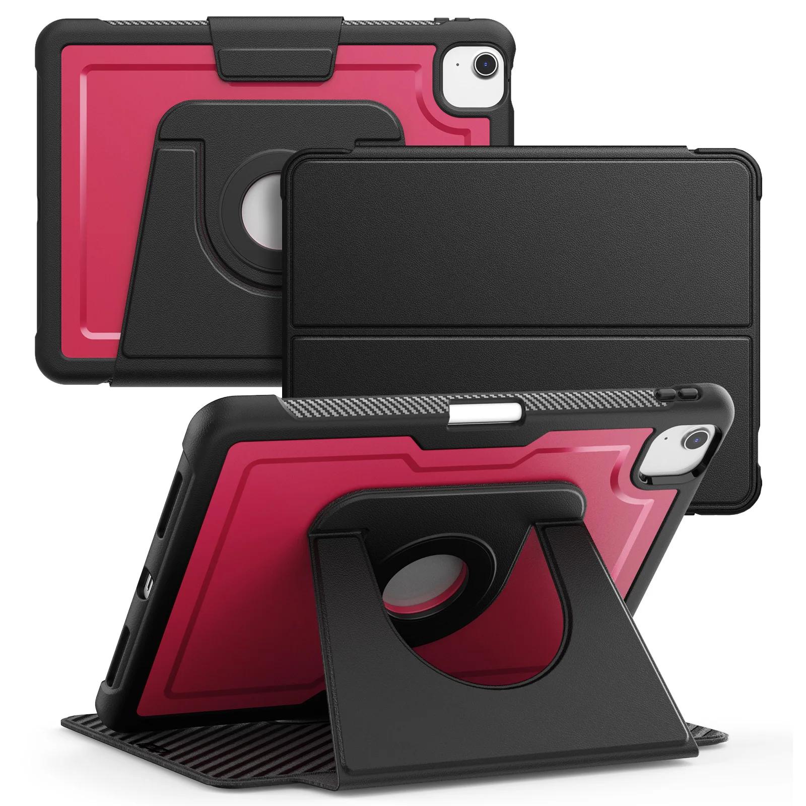 

360 Rotating Magnetic Case for iPad Pro 11 Air11 M3 M2 11 Inch Air5 Air4 10 9 Inch PU Leather Stand Cover with Adsorption iPad Air 4 (10.9-inch) вино красного