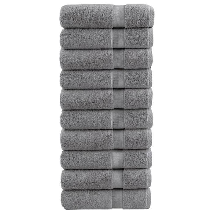 VidaXL Essuie-mains de Qualité Supérieure 10 pcs, Serviettes de Bain, Serviettes à Main, Débarbouillettes de Salle de Bain, 137307