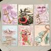 Alice im Wunderland Vintage Petit Lenormand Deck 36 Karten - Viktorianische Collage Divination Doppelt geprägter Karton 9*6cm