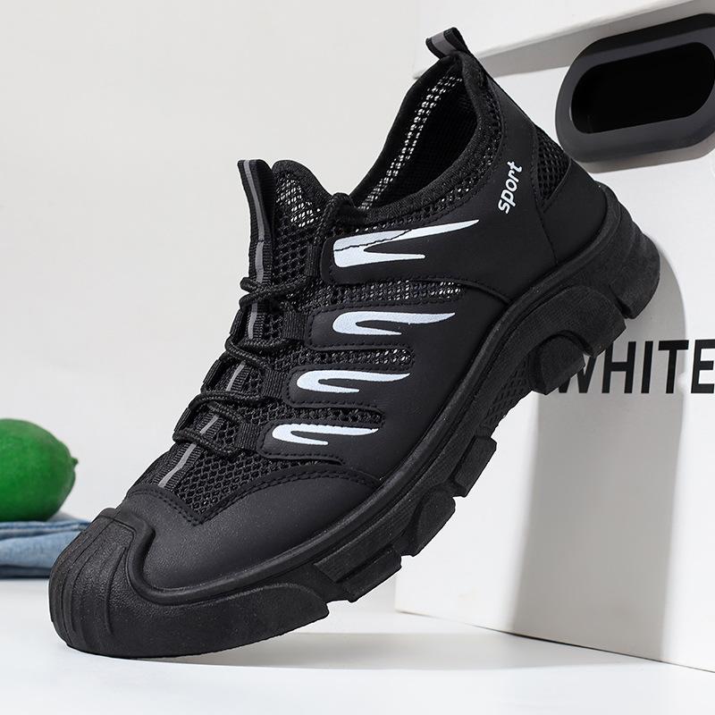 

Breathable men s mesh leather shoes summer mesh shoes men s shoes men s casual shoes single net 44