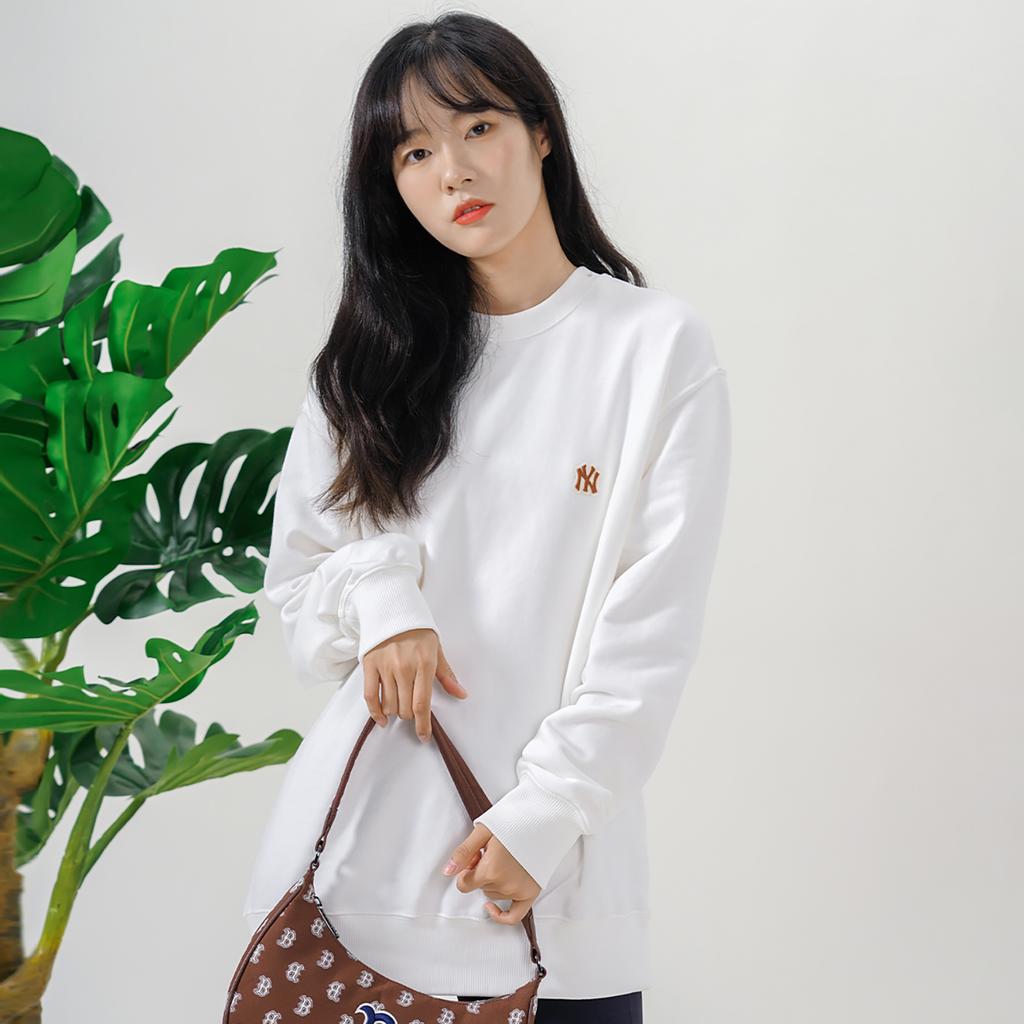 New MLB Sweatshirts Unisex Ivory White 3AMTB0124-50IVS