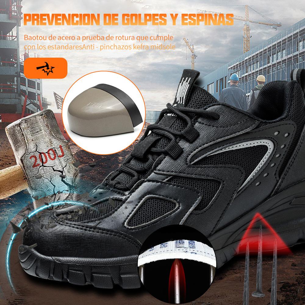 Labor Insurance Shoes Anti-smashing and Anti-piercing Safety Shoes Lightweight and Comfortable Breathable with Reflective Strips Work Shoes