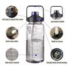 2 Liter Wasserflasche mit Strohhalm Zeitmarkierung Outdoor Reise Sport Trinkflasche für Kinder Mädchen Sommer Plastikbecher Kawaii Thermoskanne