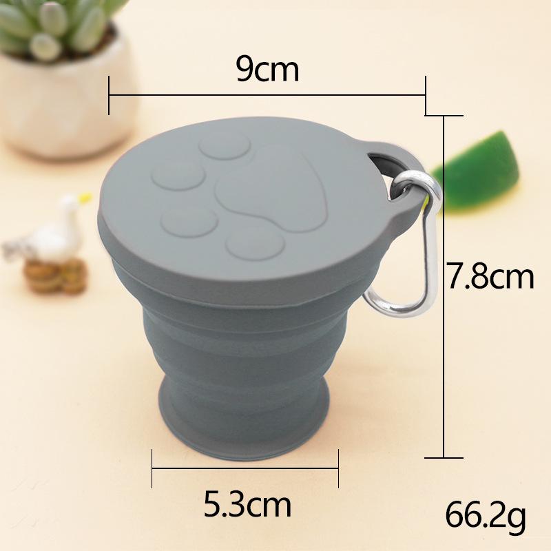 Silicone Cat Paw Portable 180ml Folding Water Cup - Travel-Friendly Retractable Design