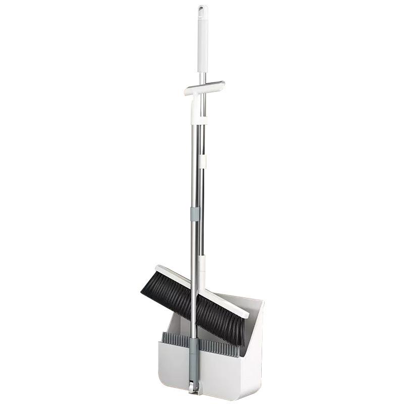 Exclusive Foldable Spring Broom & Dustpan Set - Extra Large, Soft Bristles, Non-Stick, Best Seller