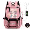 Cute LABUBU cartoon printed backpack for junior high school students with large capacity ins wind school bag