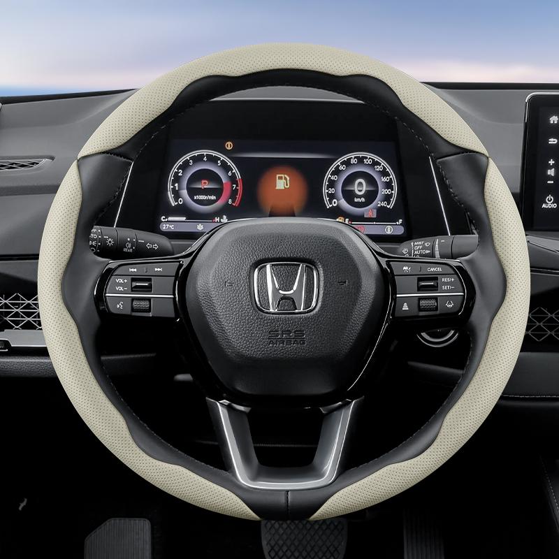 PLXI9 Suitable for Honda's Breathable Holes Leather Steering Wheel Cover Segmented Quick Release Design Non-Slip and Durable Civic Fit 8TAccord 9 10 