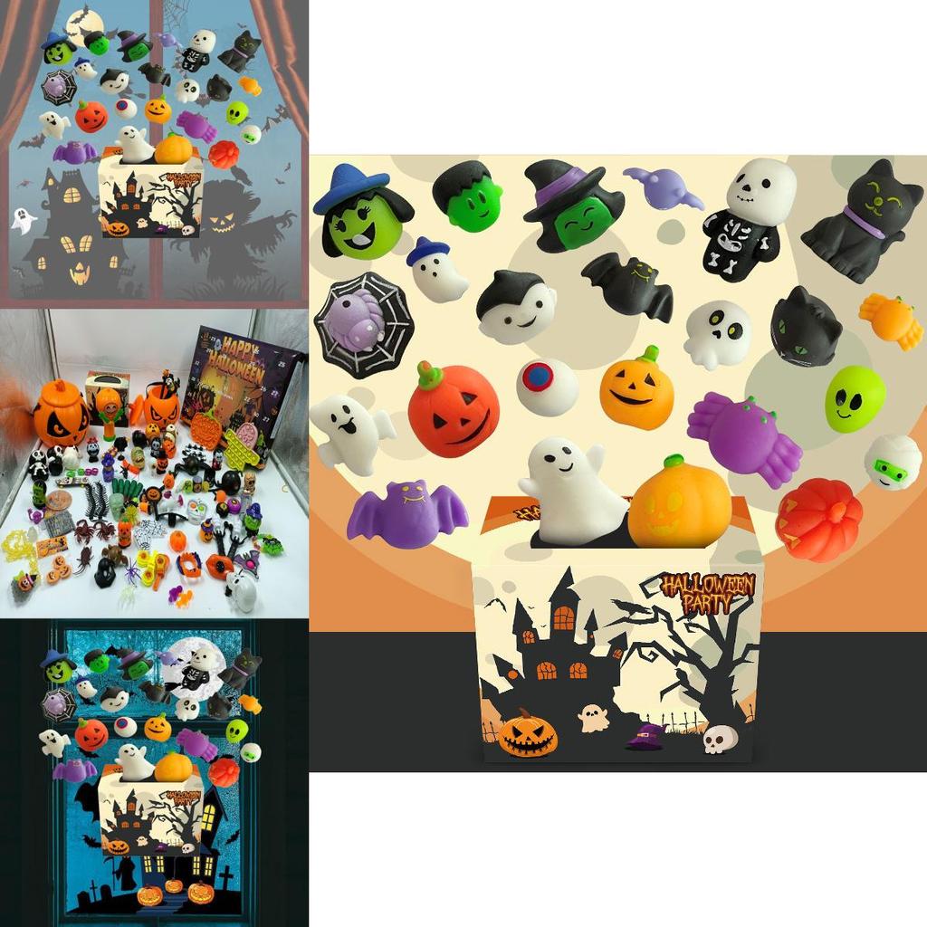 Halloween Squishies Mochi Toys 24pcs Mini Surprise Box For Kids And Adults