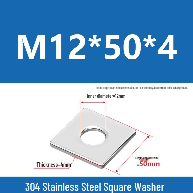 304 Stainless Steel Thickened Square Washer for Curtain Wall (M4-M16)