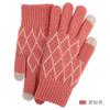 Warm touch screen wool gloves Winter women's jacquard fleece thickened finger knitted gloves stall