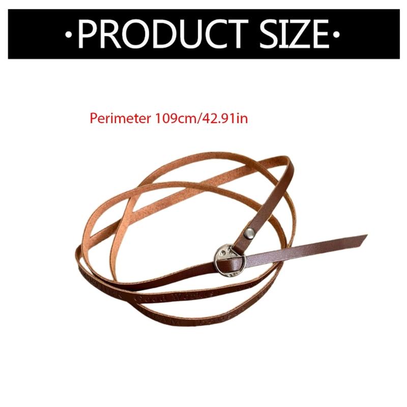 Multifunctional Leather Necklace with Letter Charm Soft Leather Necklace Suitable for Neck Waist or Wrist Accessory