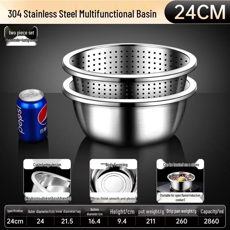 Qiwei 304 Stainless Steel Mixing Bowl
