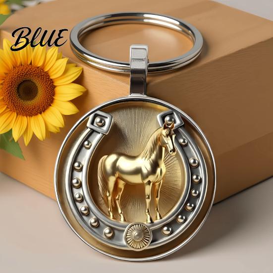 Horseshoe Pendant Retro Horse Keychain And with Keyring Inside