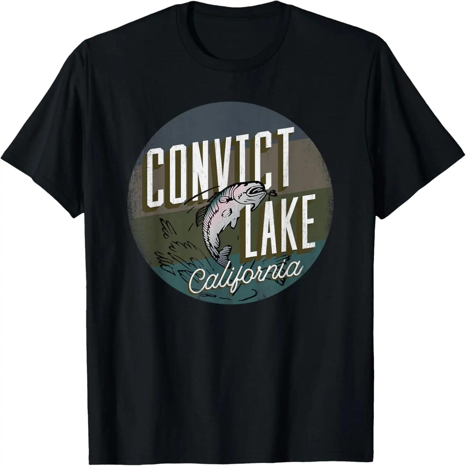 

Convict Lake CA Rainbow Trout Fishing Retro Leaping Fish T-Shirt S