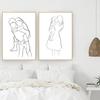 Abstrakt Schwarzweiß Linie Liebe Familie Wandkunst Leinwandmalerei Nordische Poster Und Drucke Wandbild Für Wohnzimmer Dekor