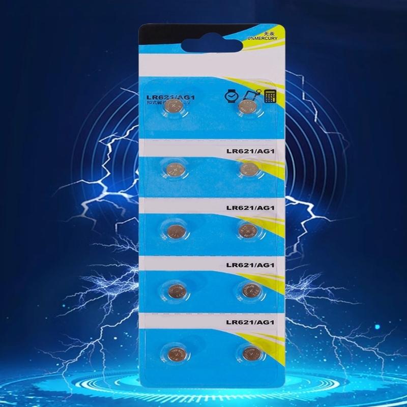 10 Adet AG1 LR621 Düğme Pil Uzun Ömürlü Güç Saatler Hesap Makineleri Kumandalar İçin Alkalin Pil