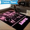 Custom Name Neon Kpop BP Rug for Living Room, Game Rooms, Office, Bedroom, Floor Mat Playful Design, fan gifts Christmas decor