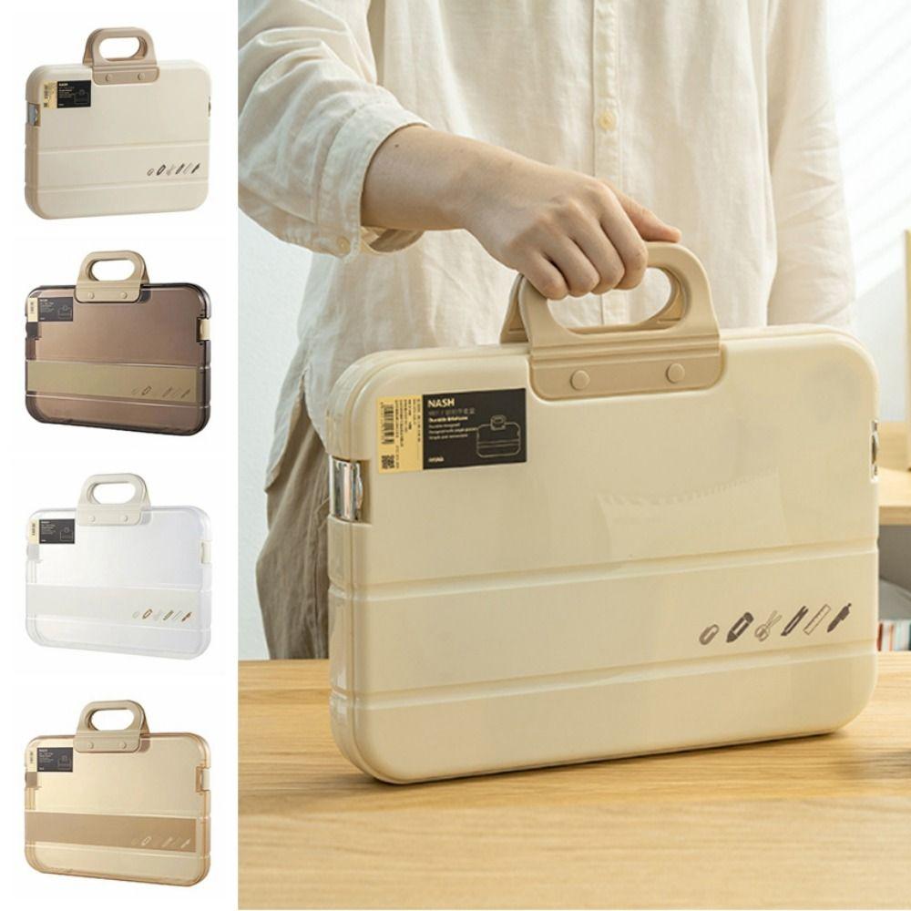 with Handle Documents Case Portable Document Storage Boxes Handheld File Bag Office Supplies