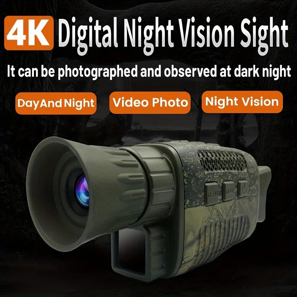 

4K Night Vision Monocular Infrared Night Vision Camera 9 Languages 5X Digital Zoom 200M Full Dark Viewing Distance for Hunting