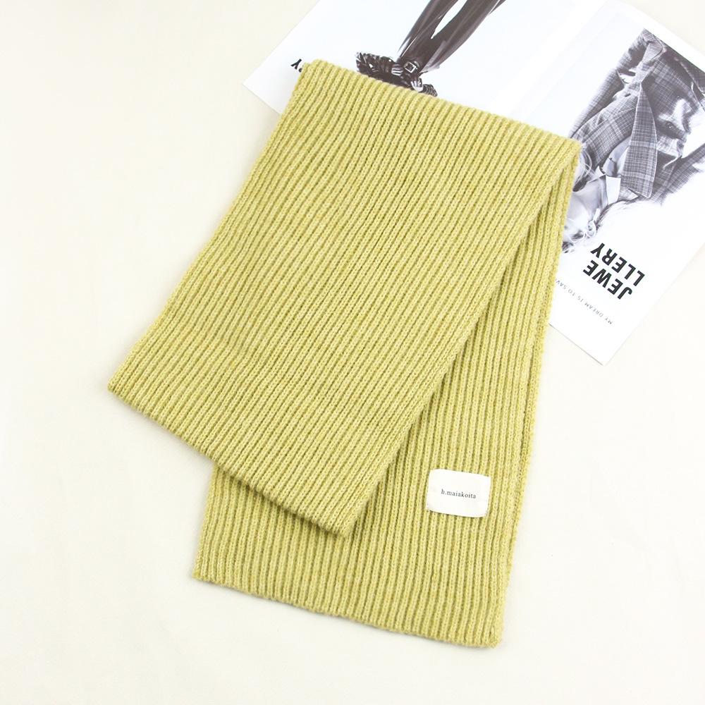 Solid Color Thicken Knitted Versatile Scarf for Women Winter Soft Comfortable Korean Version Warm Shawl for Women Female Outdoor