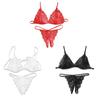 Women Lace Lingerie Sleepwear Bodydoll Hollow Out String Pants Briefs Pajamas Open Underwear