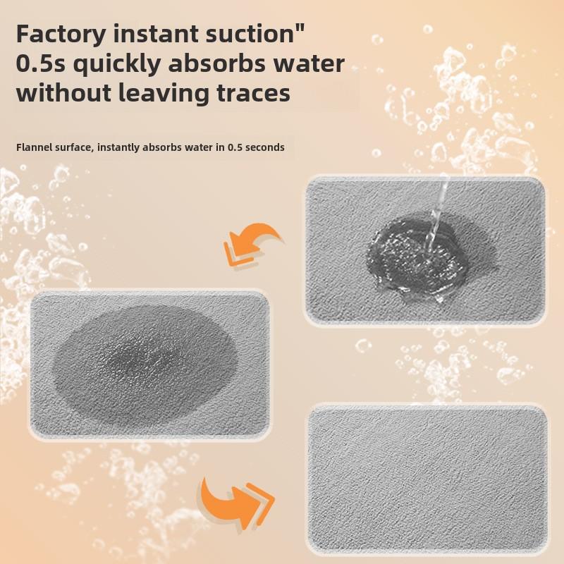 2pcs Bathroom Floor Mat Household Door Non-slip Stepping Foot Pad Bath Quick-drying Carpet