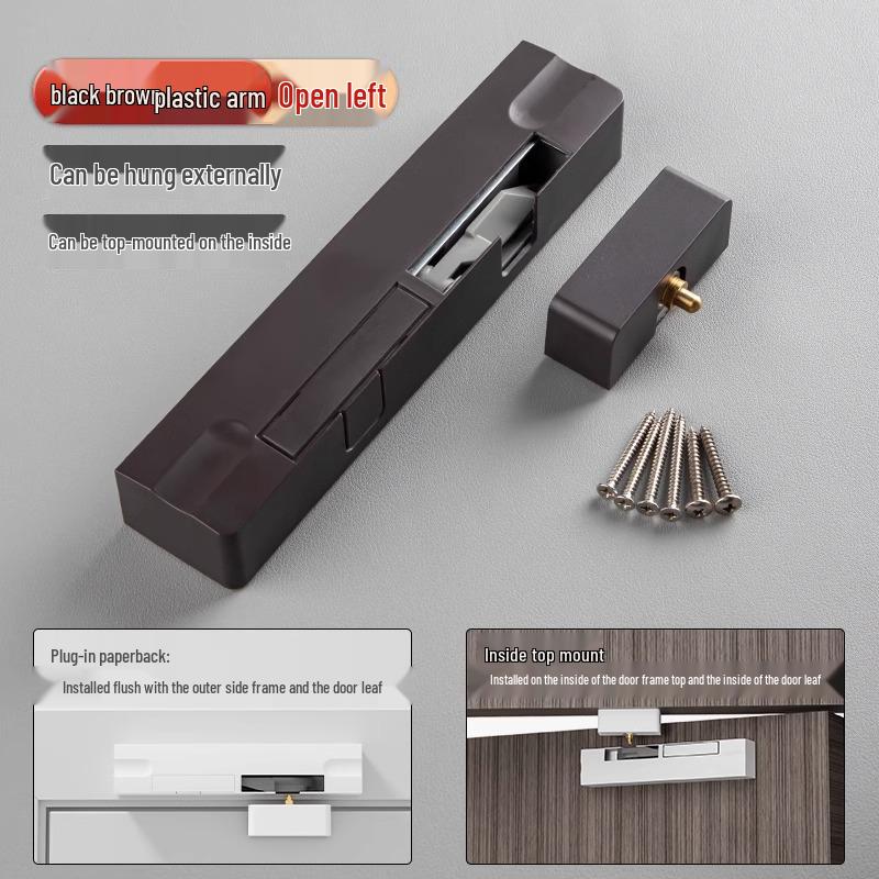 Invisible Wooden Door Closer with Rebound Damping for Outward Swing Doors
