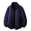 Herren Herbst Einfarbig Doppelreißverschluss Stehkragen Lässig Locker Jacke