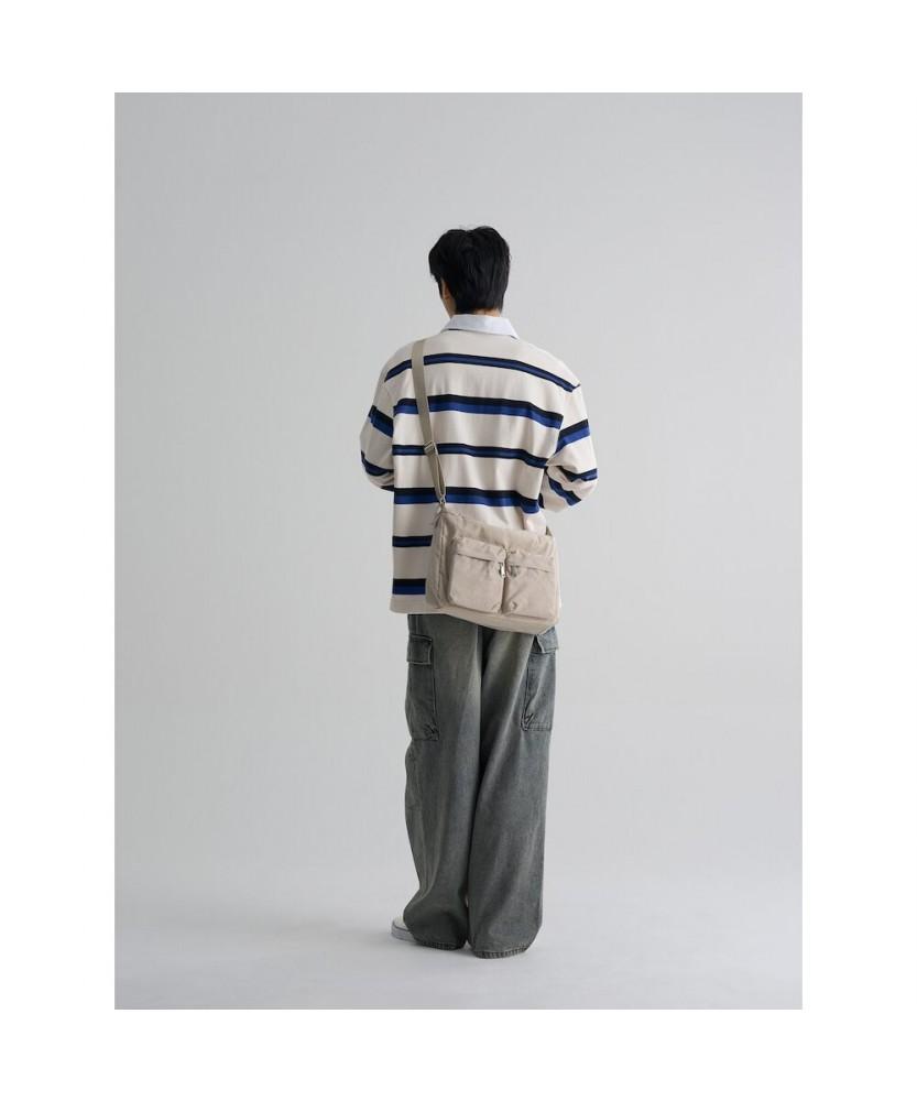8seconds Heavy Cotton Collar Stripe Long Sleeve Tee Ivory