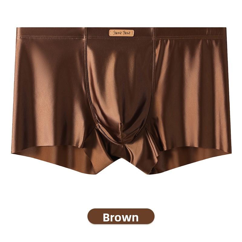 Men's Summer Satin 10A Anti-bacterial Ice Silk Breathable Flat Angle Underwear