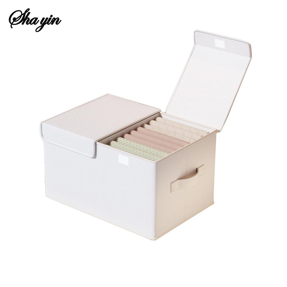 

1PC Cotton And Linen Double-Layer Storage Box - Foldable And Washable For Storing Clothes. Household Large-Capacity Storage Box.