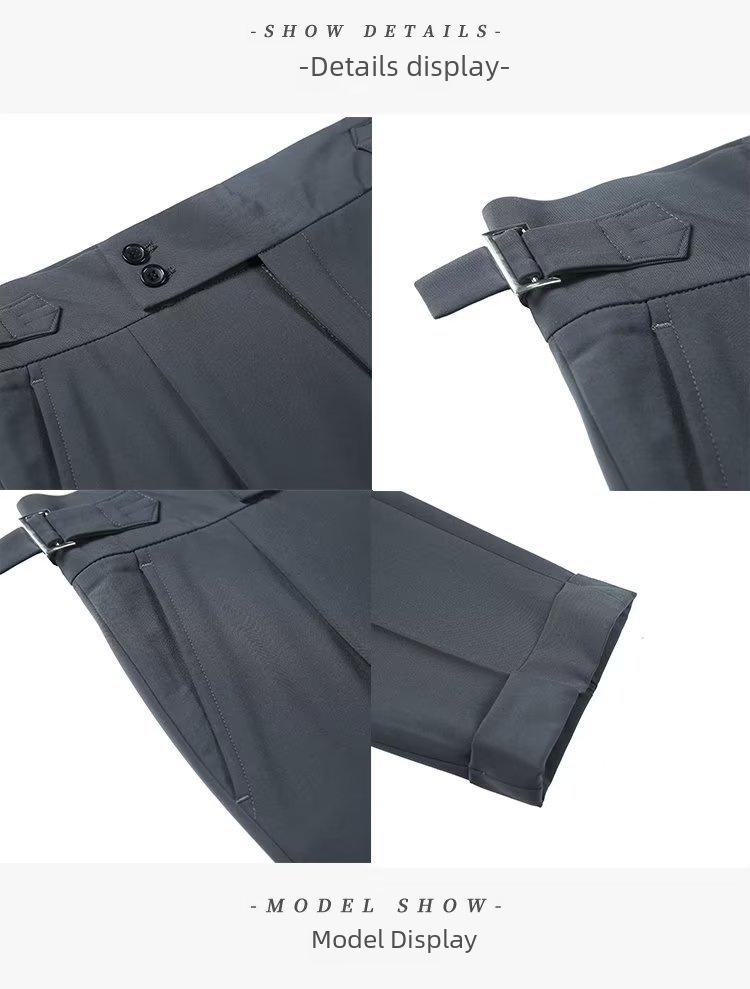 Korean Style Slim-Fit High Waist Men's Retro Business Casual Trousers