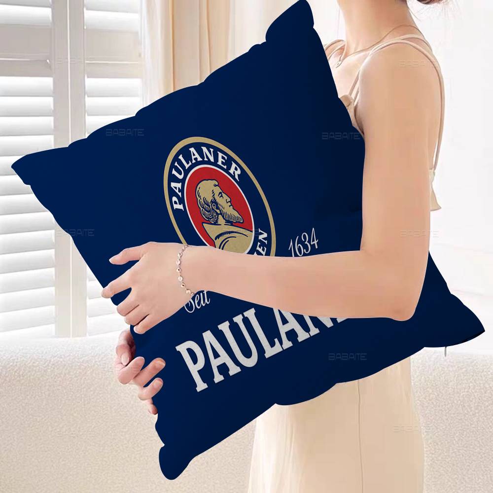 German Beer Paulaners Personalized Pillow Cover Kids Bedroom Wild Party Decor Pillowcase Kid Birthday Shower Gift