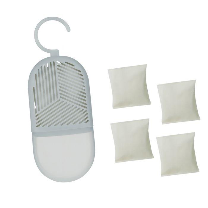 

Closet Dehumidifier with 4 Refills – Hanging Moisture Absorber for Wardrobe and Closet