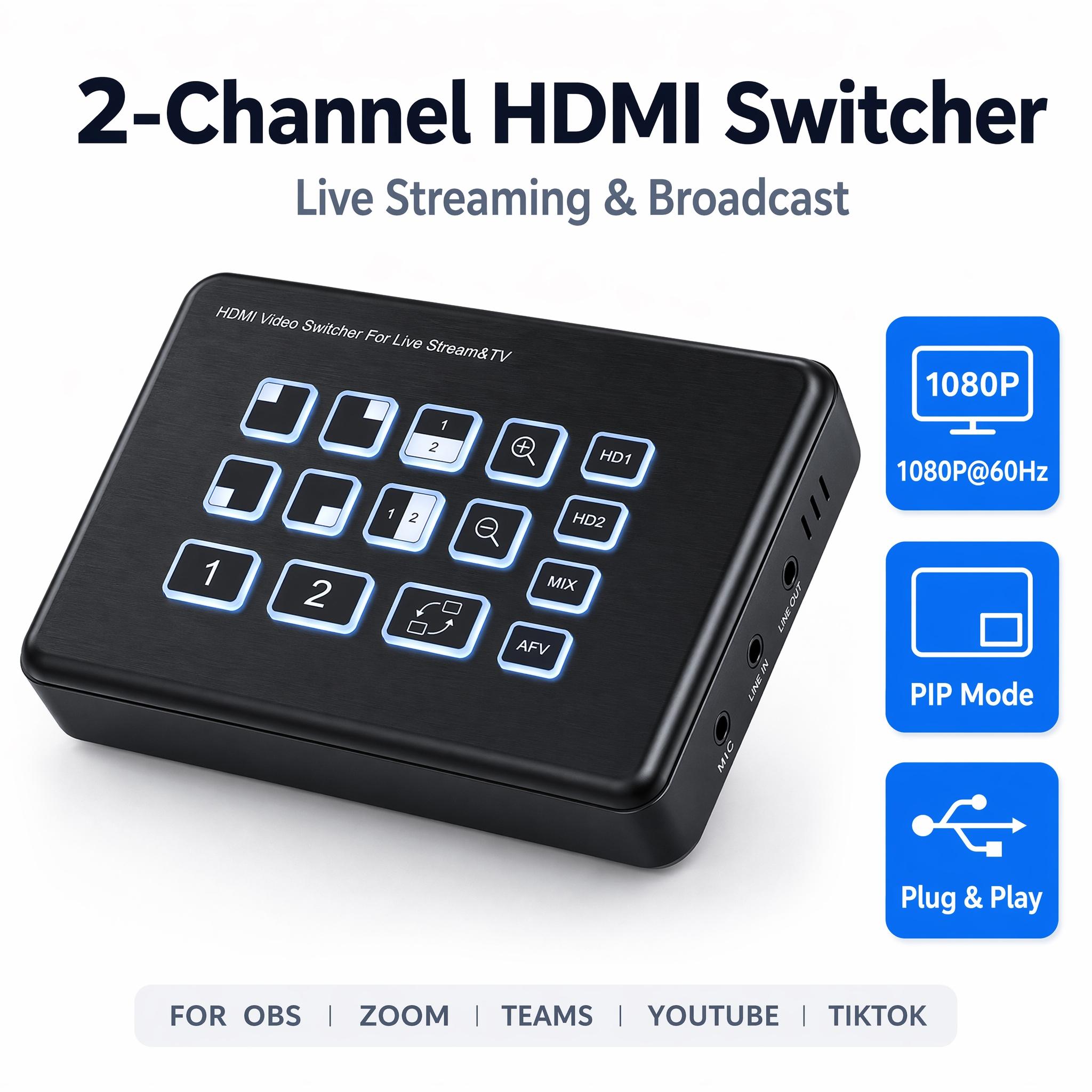 2 Channel HDMI Video Switcher 1080P