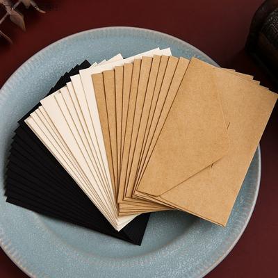 20 unidades/lote Envelopes de papel kraft preto e branco estilo europeu vintage para convite de cartão de visita de volta às aulas