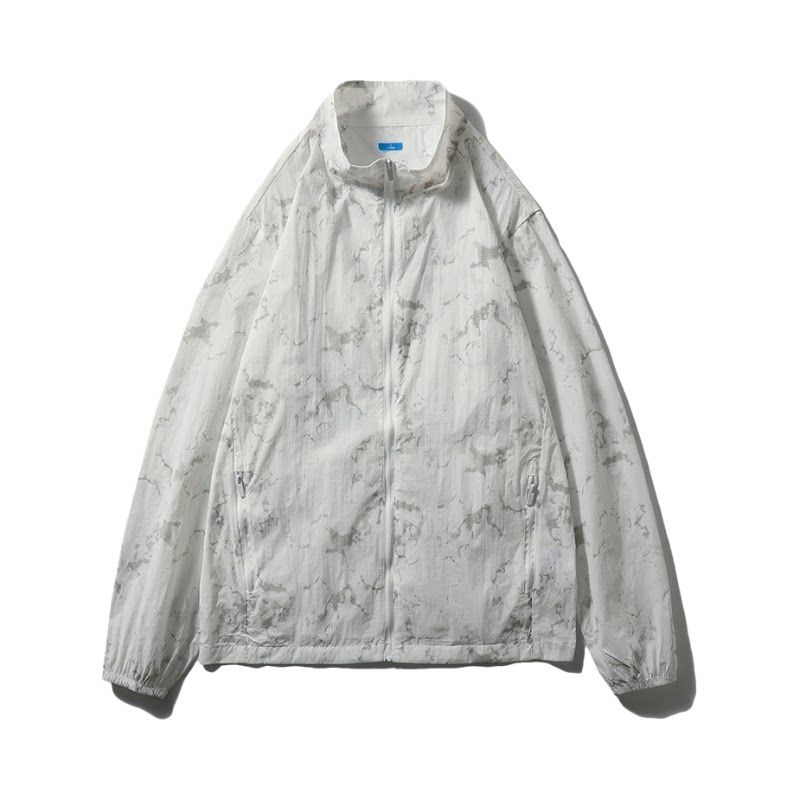 Outdoor Sports Quick-Drying Cool Feeling Sun Protection Stand Collar Jacket Men s Summer Thin Lightweight Foreign Trade Men s Casual Outerwear White 2XL