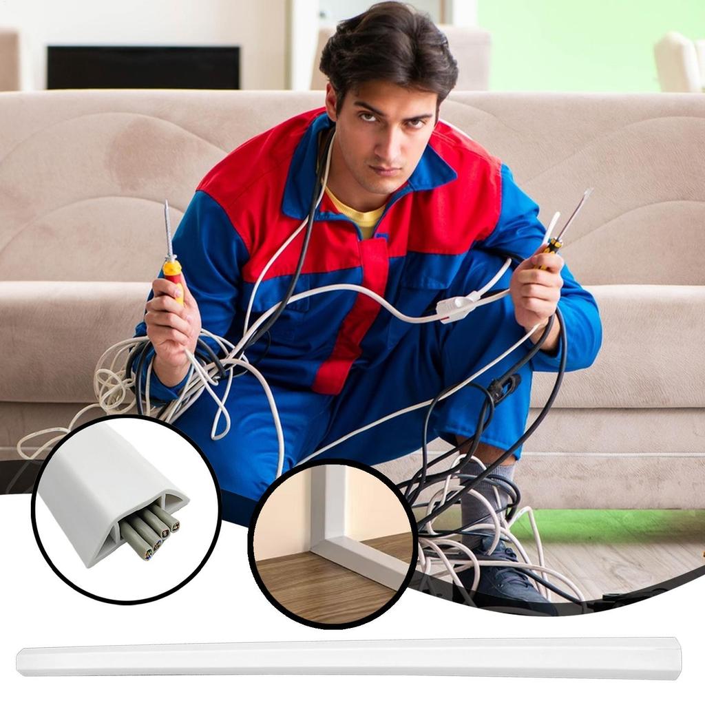 Cable Covers Household Wire Duct Waterproof Floor Cable Cover For Outdoors Home Bathroom Bedroom Study Workplace Living Room