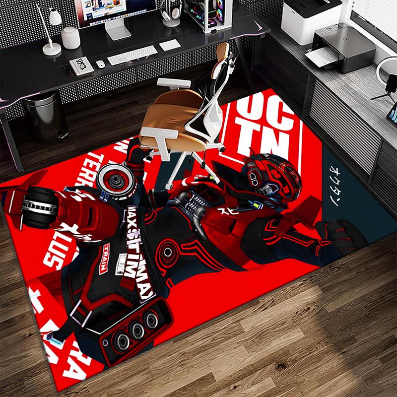 1PC Red Black Apex Rug Game Carpet, Floor Mat for Bedroom Living Room Entryway Rug, Home Decor Idea Gift for Christmas birthday