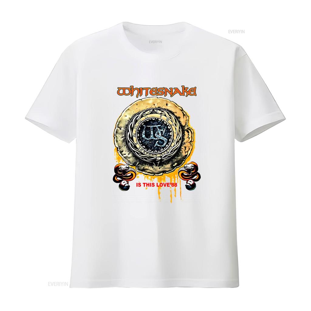 Whitesnake is This Love 88 Concert T shirt Rock Band with Logo and Vintage Design vintage Washed designer clothes Stylish