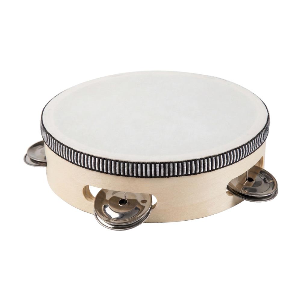6inch Hand Held Drum Tambourine Drum Metal Jingles Percussion Musical Instrument For KTV Party Games
