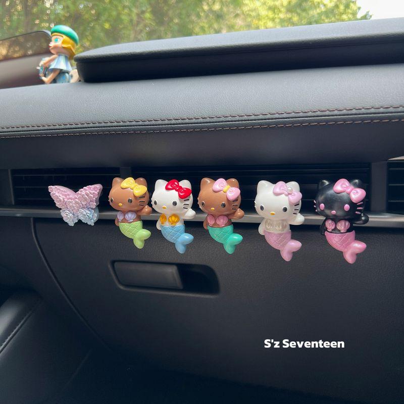 Kitty Cat Mermaid Car Air Vent Diffuser Stone Ornament Handmade Creative Gift Stress Relief Car Decoration