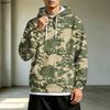 Men's Loose Fit Casual Hoodie with Pocket, Drawstring and Printed Pattern