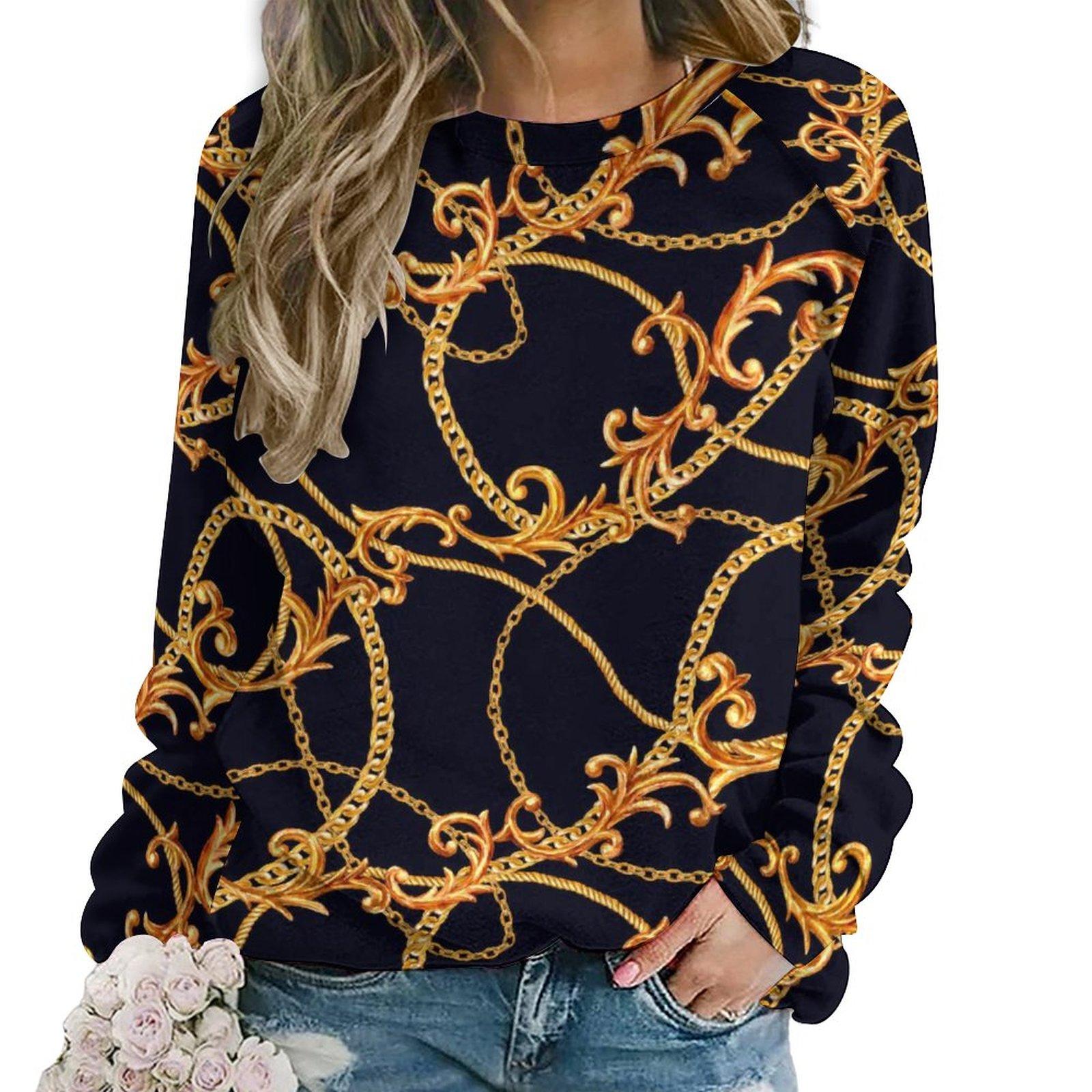 Золотые цепи и ремни толстовки леопардовый гепард хип-хоп большой — фото 13