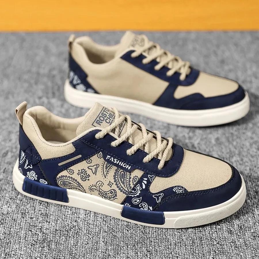 2025 Breathable canvas men's sneakers casual non-slip soft sole large size walking shoes Fashion board shoes flat shoes for men