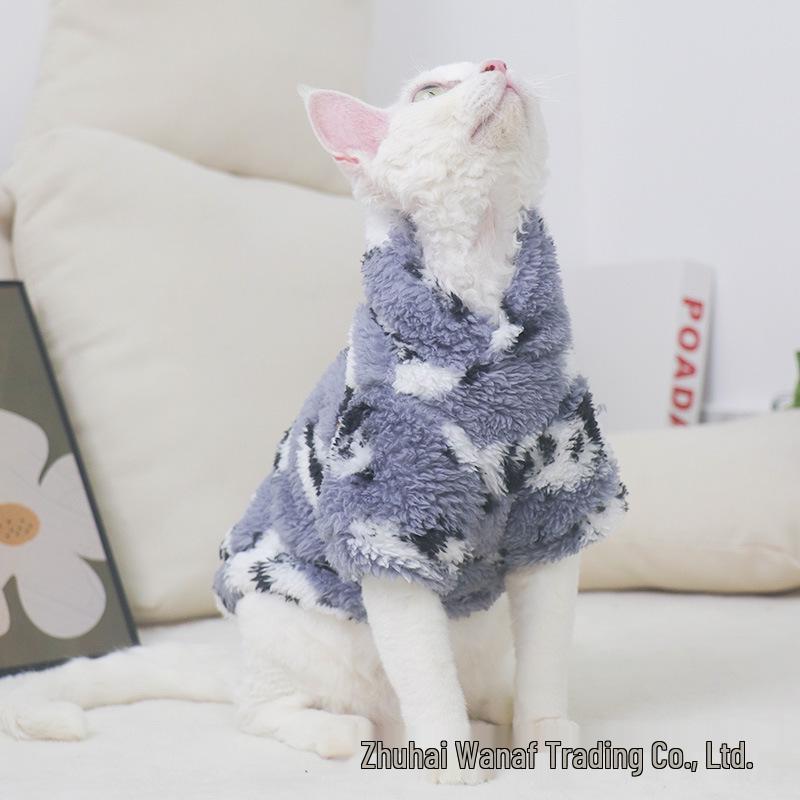 Devon Rex Autumn Winter Fleece Cat Clothes - Comfortable and Warm for Hairless Cats