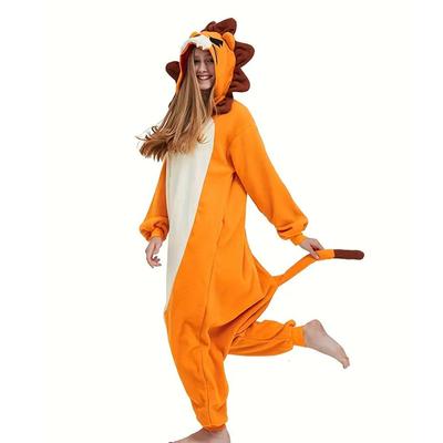 Lion One-Piece Pajamas Cosplay Costume Adults Kigurumi Onesie For Halloween Whole Body Clothes