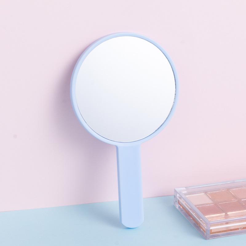 Round Handle Beauty Makeup Vanity Mirror - Portable Mini Handheld Mirror