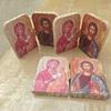 Hristos Învățătorul și Fecioara din Kazan Icoana Ortodoxă Catolică Diptic pentru Călătorii Acasă Afișare Cadou religios